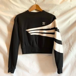 ADIDAS Black Cropped Sweatshirt